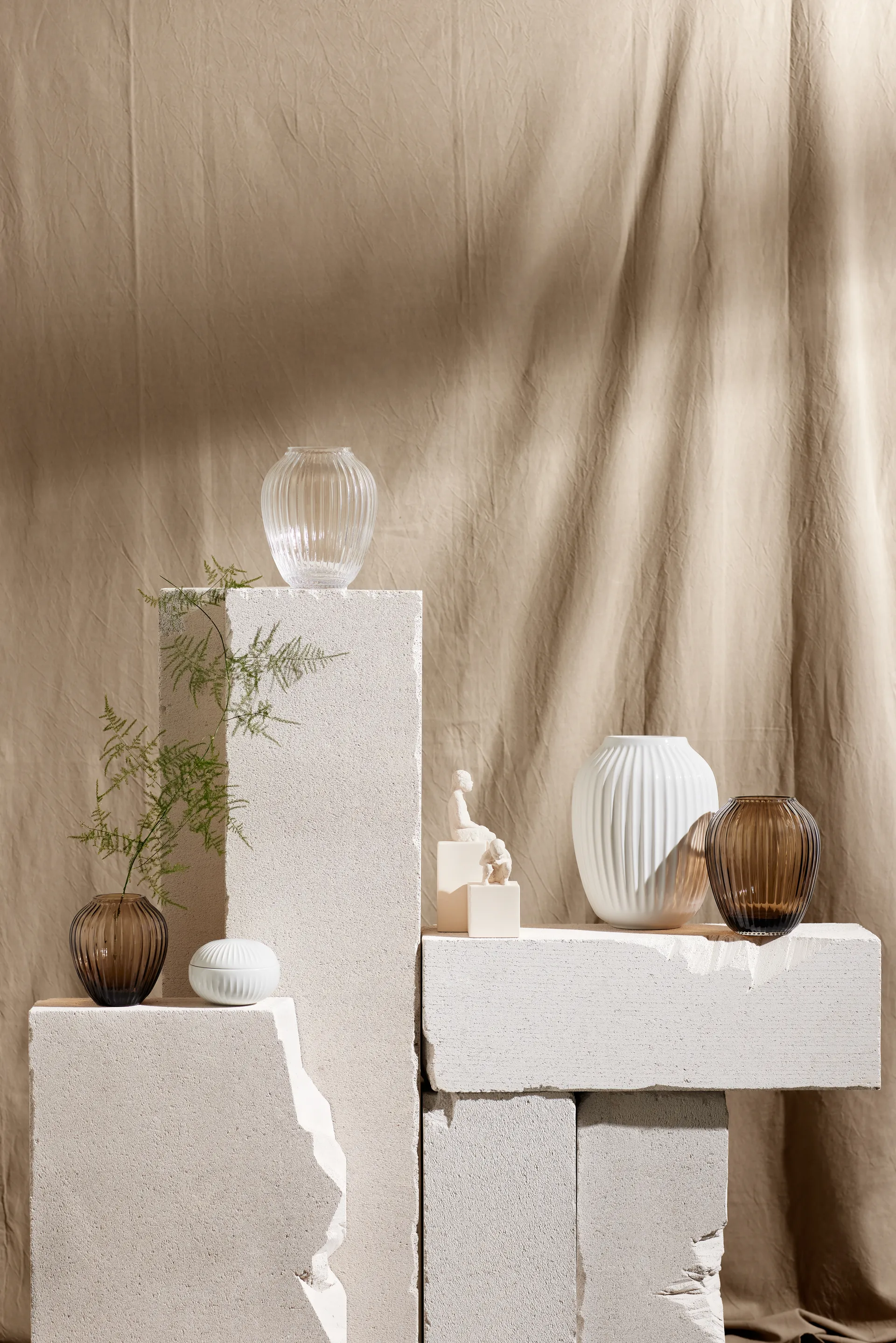 Hammershøi glasvase 14 cm, Valnød Kähler