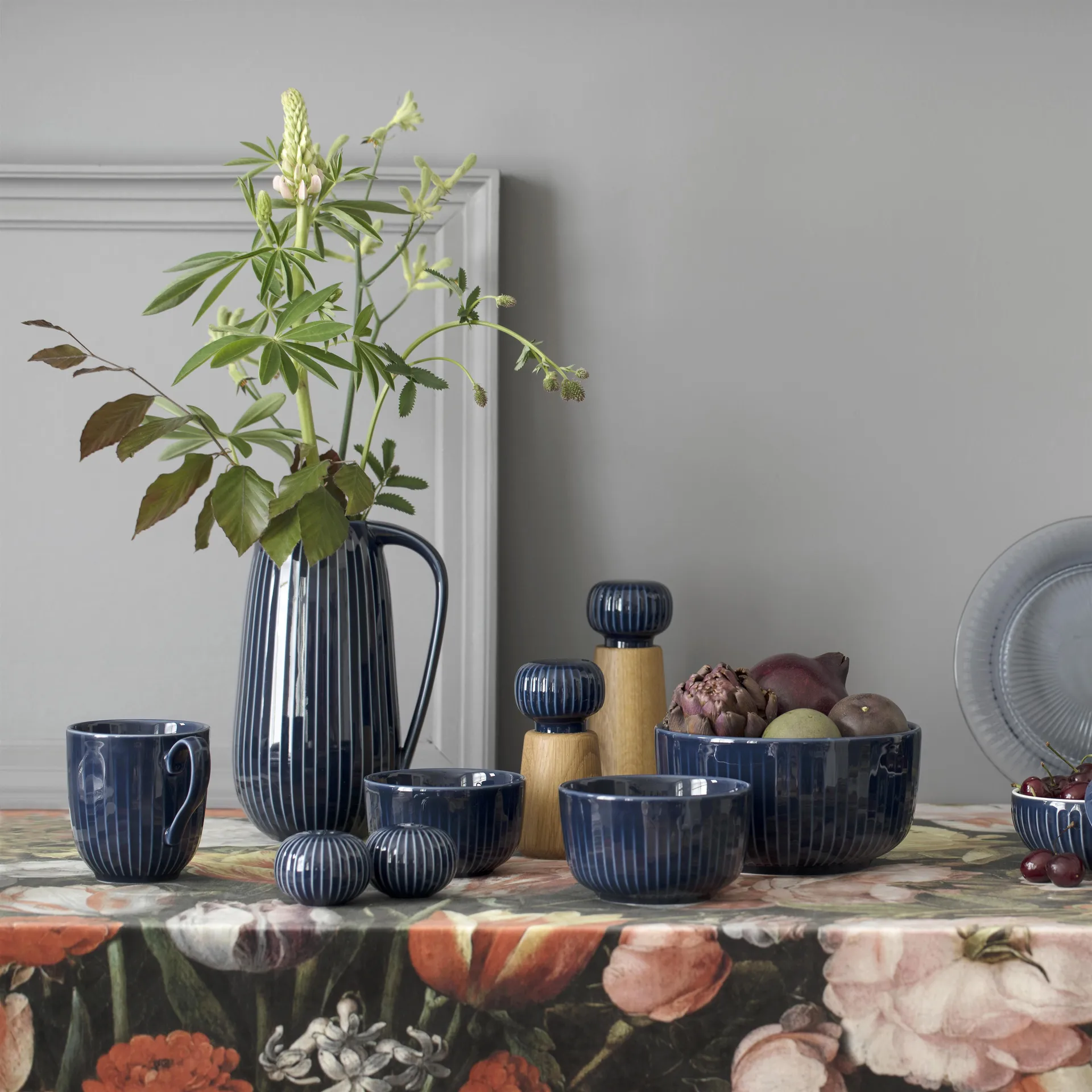 Hammershøi krydderikværn stor, Indigo, 18 cm Kähler