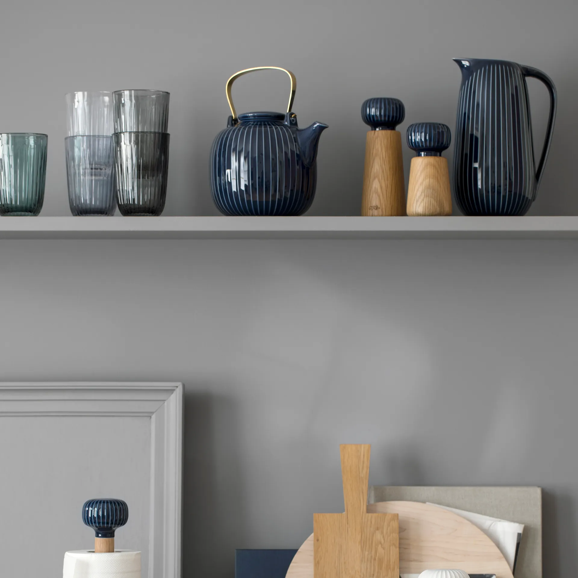 Hammershøi krydderikværn stor, Indigo, 18 cm Kähler