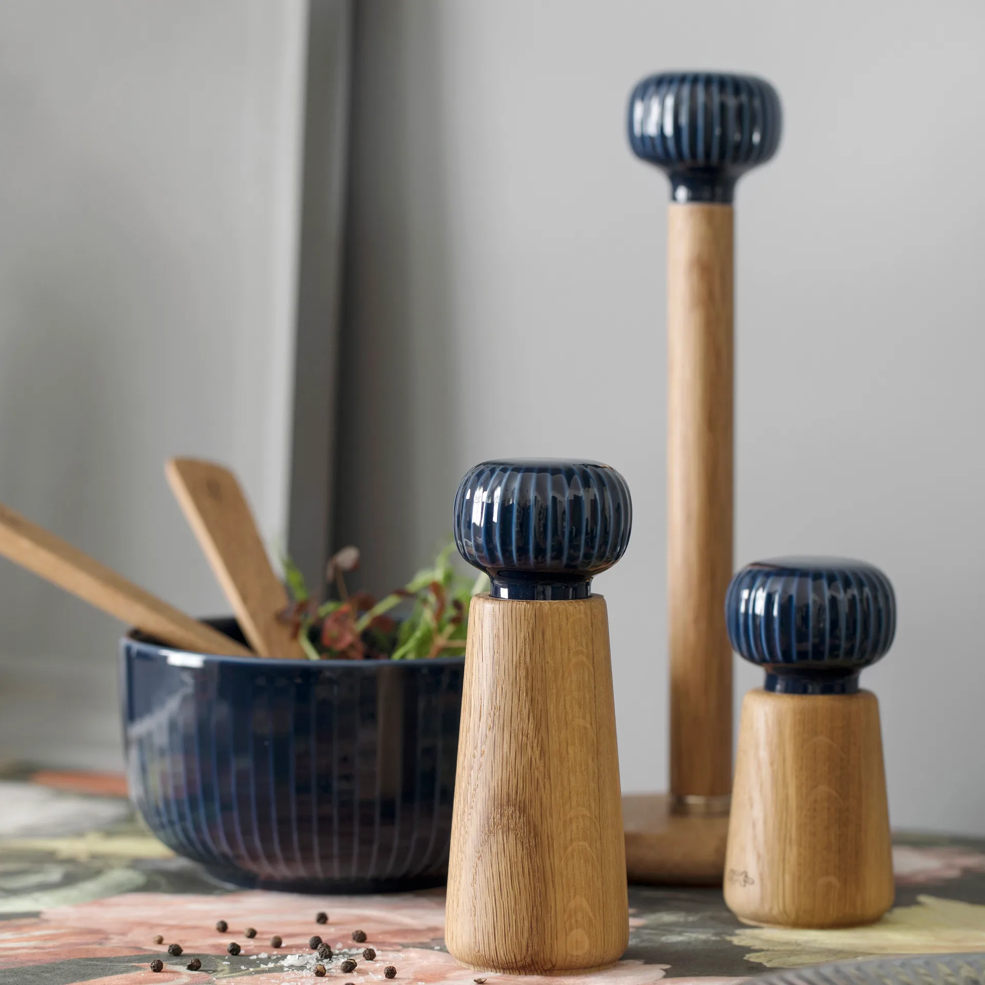 Hammershøi krydderikværn stor, Indigo, 18 cm Kähler