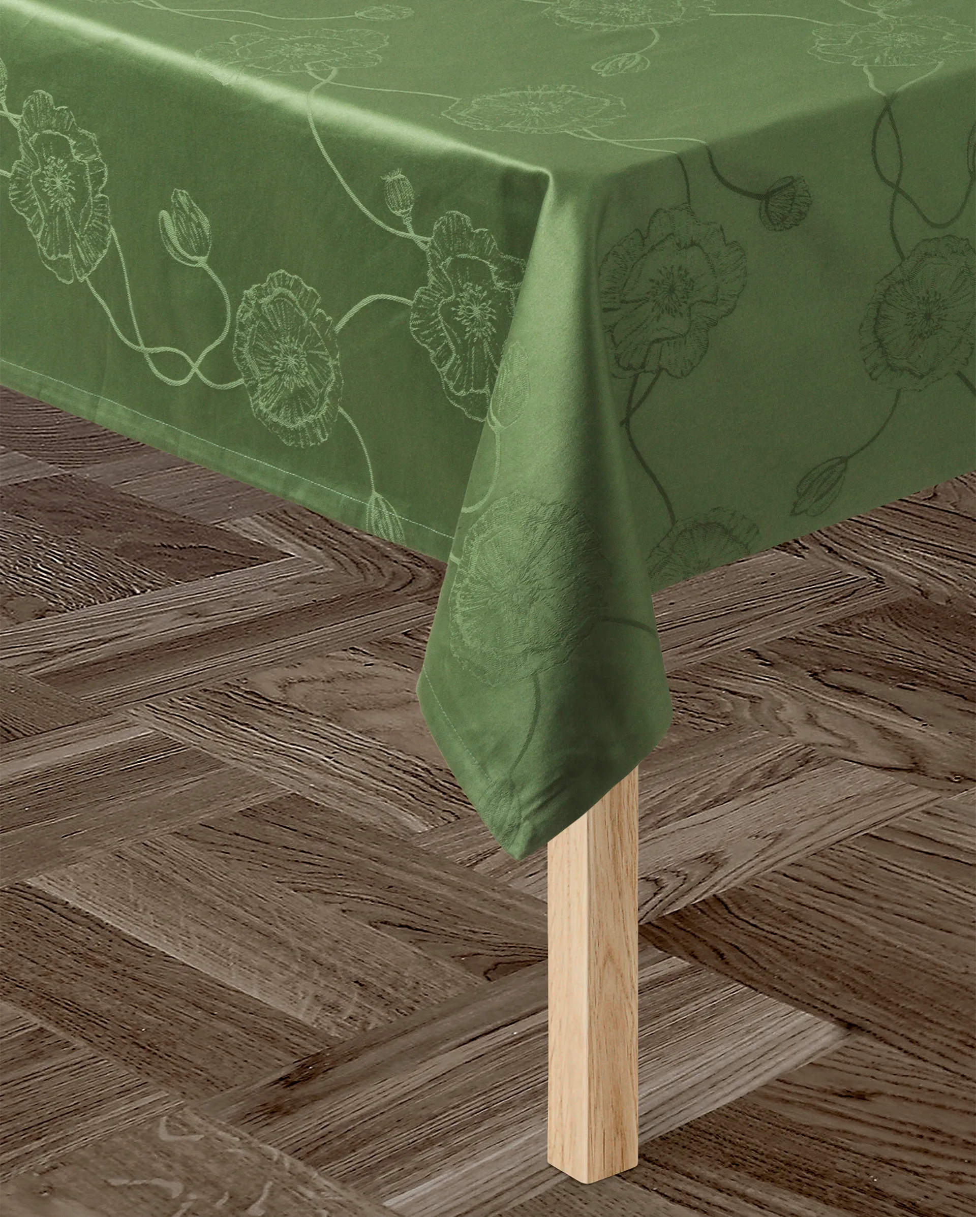 Hammershøi Poppy damaskdug grøn, 150x270 cm Kähler