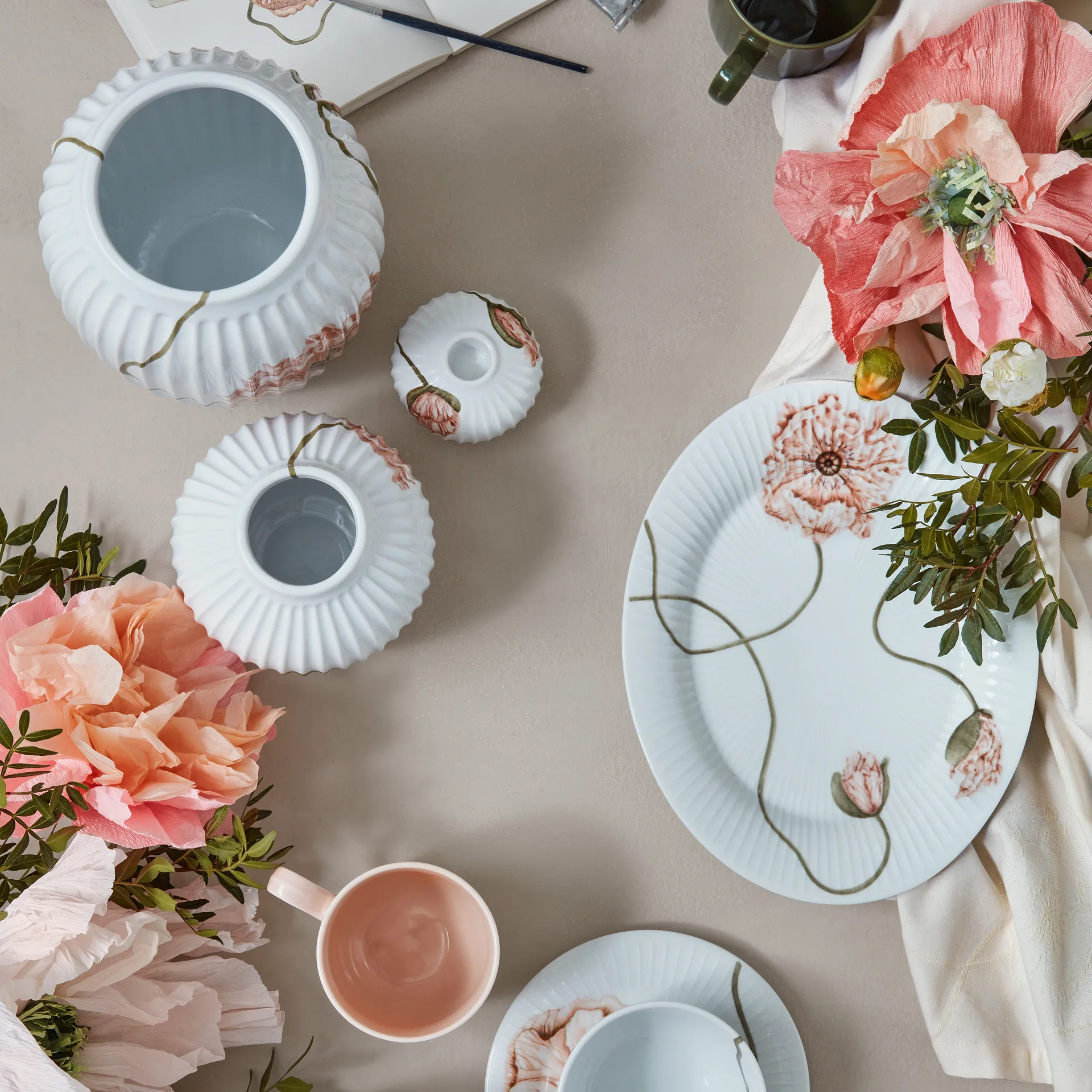 Hammershøi Poppy ovalt fad 22,5x28,5 cm, Hvid Kähler