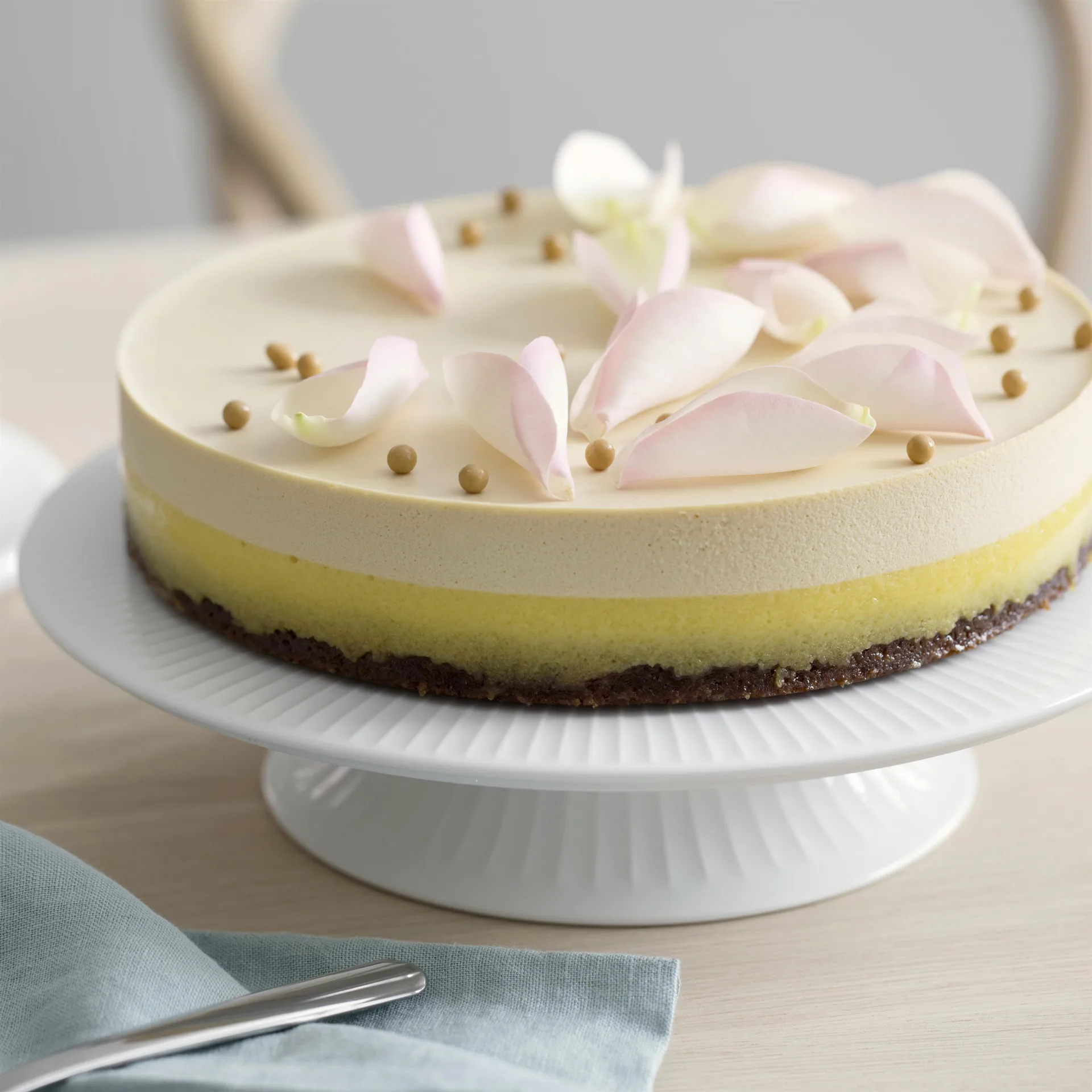 Hammershøi tærtefad på fod Ø30 cm, hvid Kähler