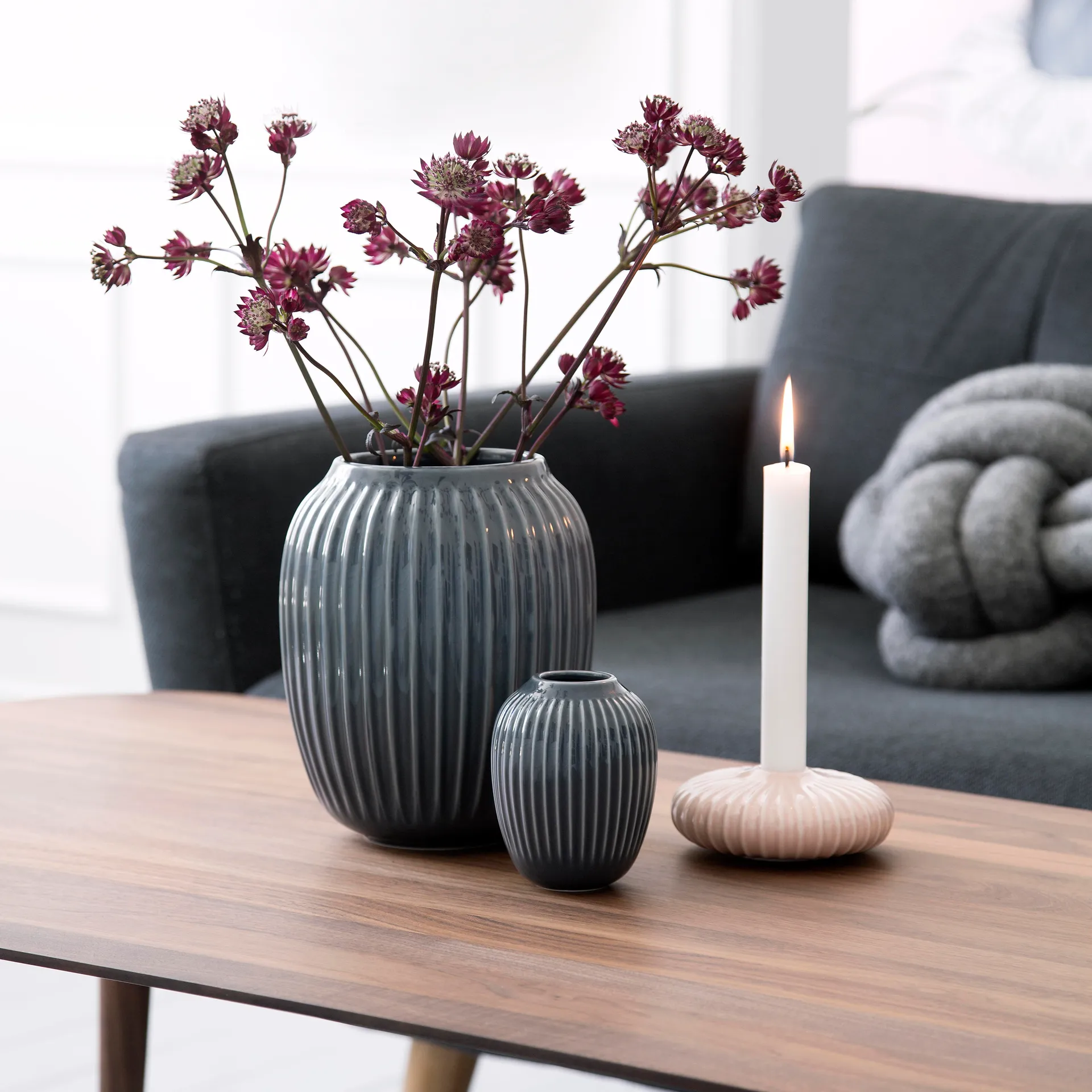 Hammershøi vase, Antracitgrå, mini 10 cm Kähler