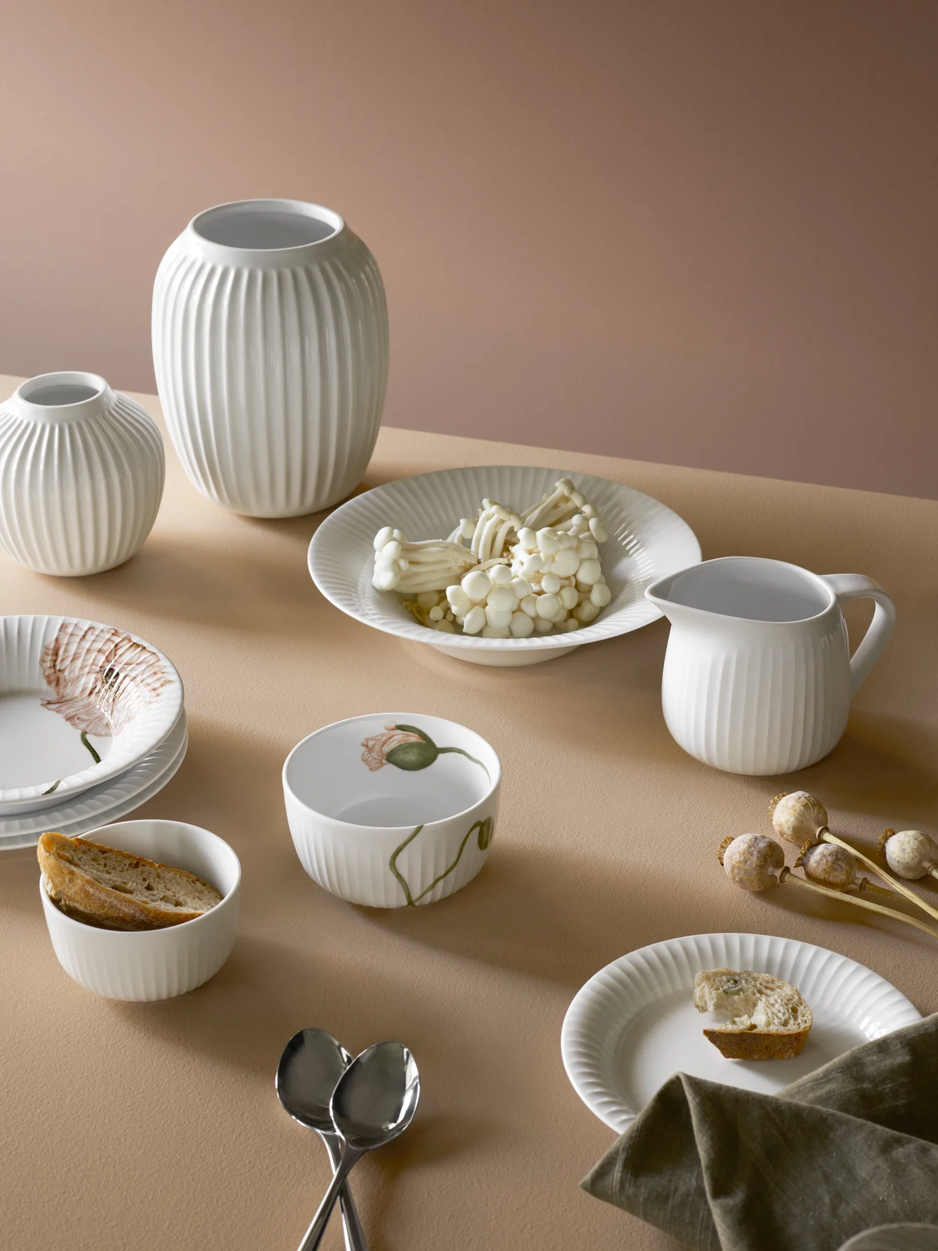 Hammershøi vase mellem, hvid Kähler