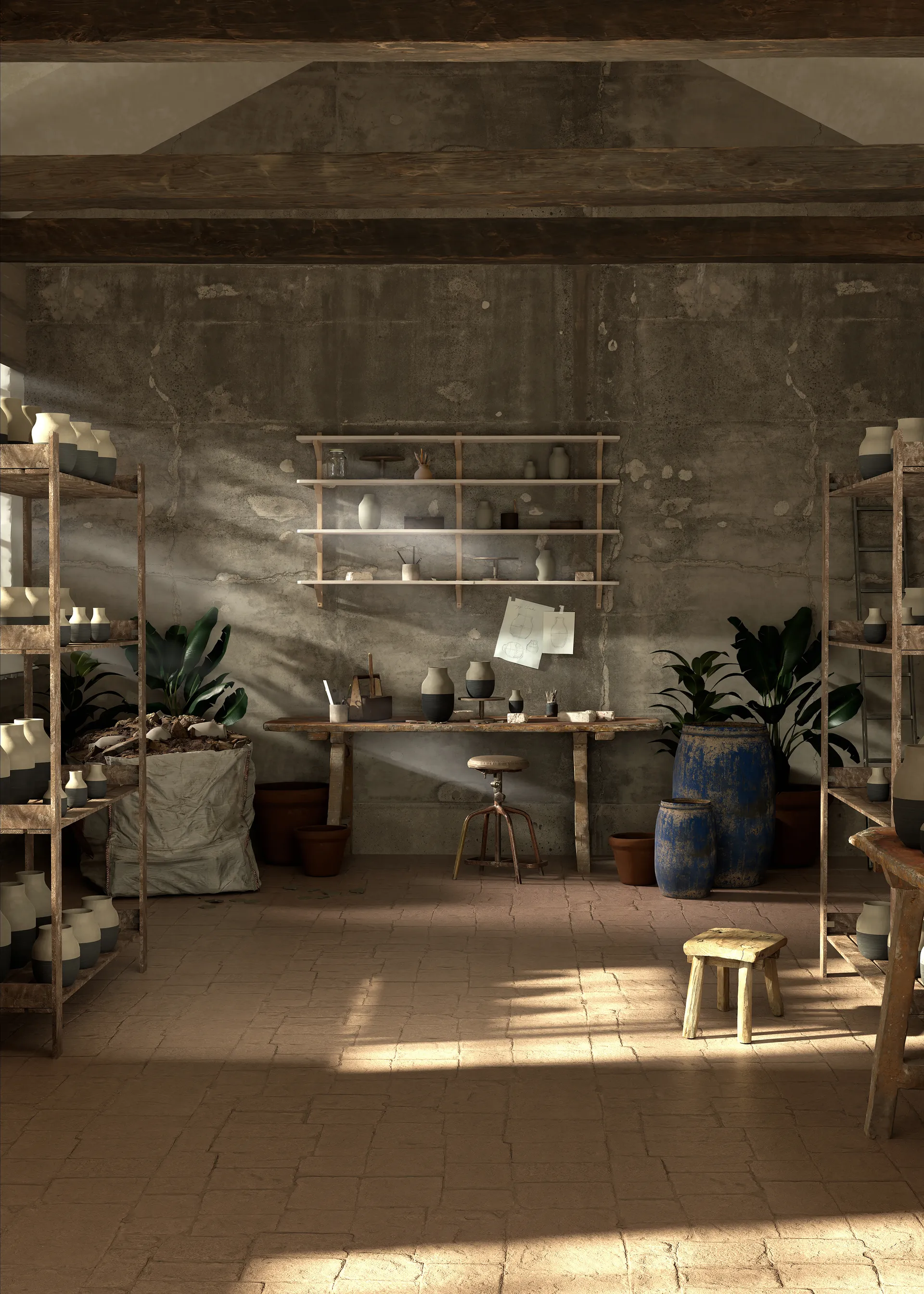 Omaggio Circulare Vase H31 cm, Antracitgrå Kähler