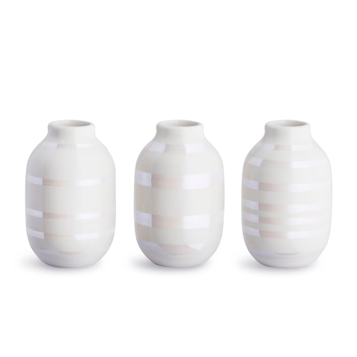 Omaggio vase miniature 3 stk, perlemor-hvid Kähler