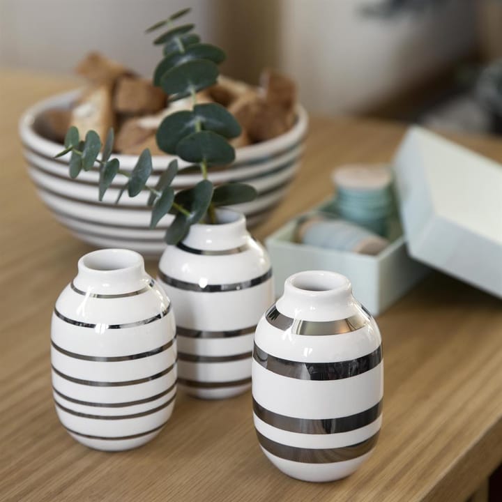 Omaggio vase miniature 3 stk, sølv-hvid Kähler