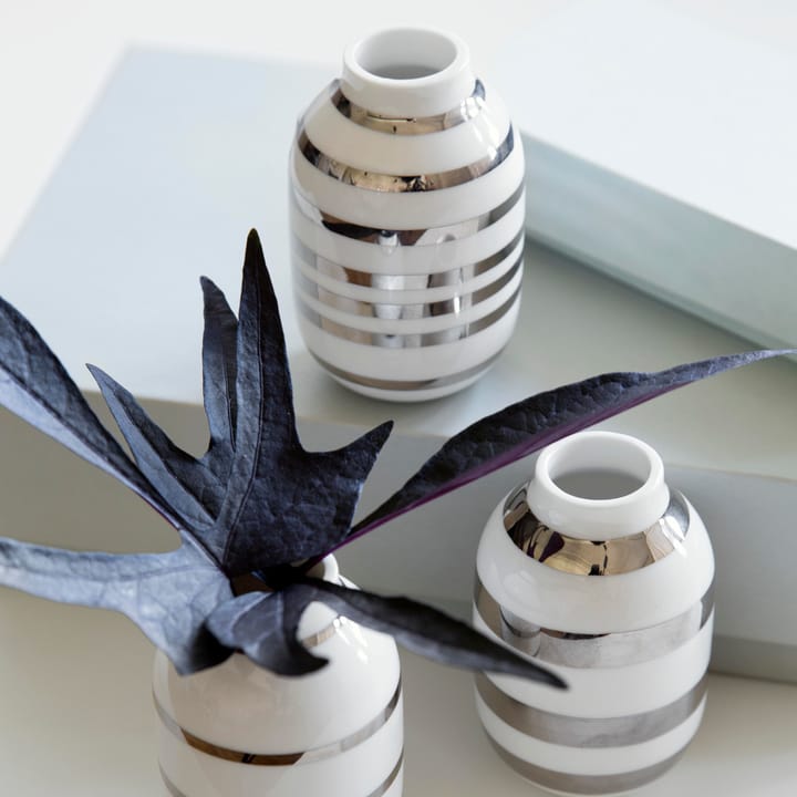Omaggio vase miniature 3 stk, sølv-hvid Kähler