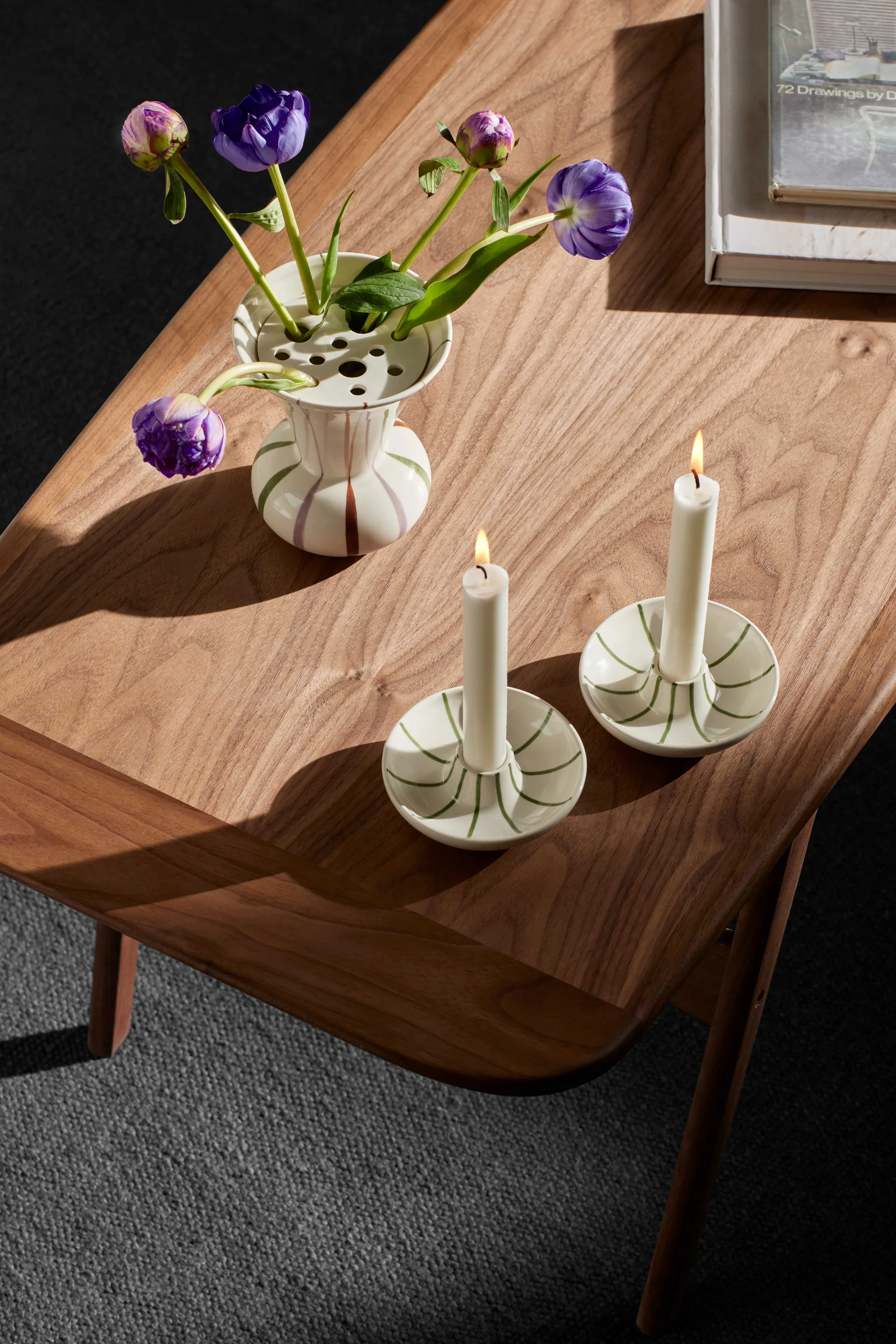 Signature lysestage, Hvid-grøn Kähler