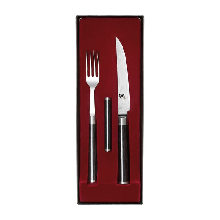 Kai Shun Classic kniv & gaffel sæt - Krom/Sort - KAI