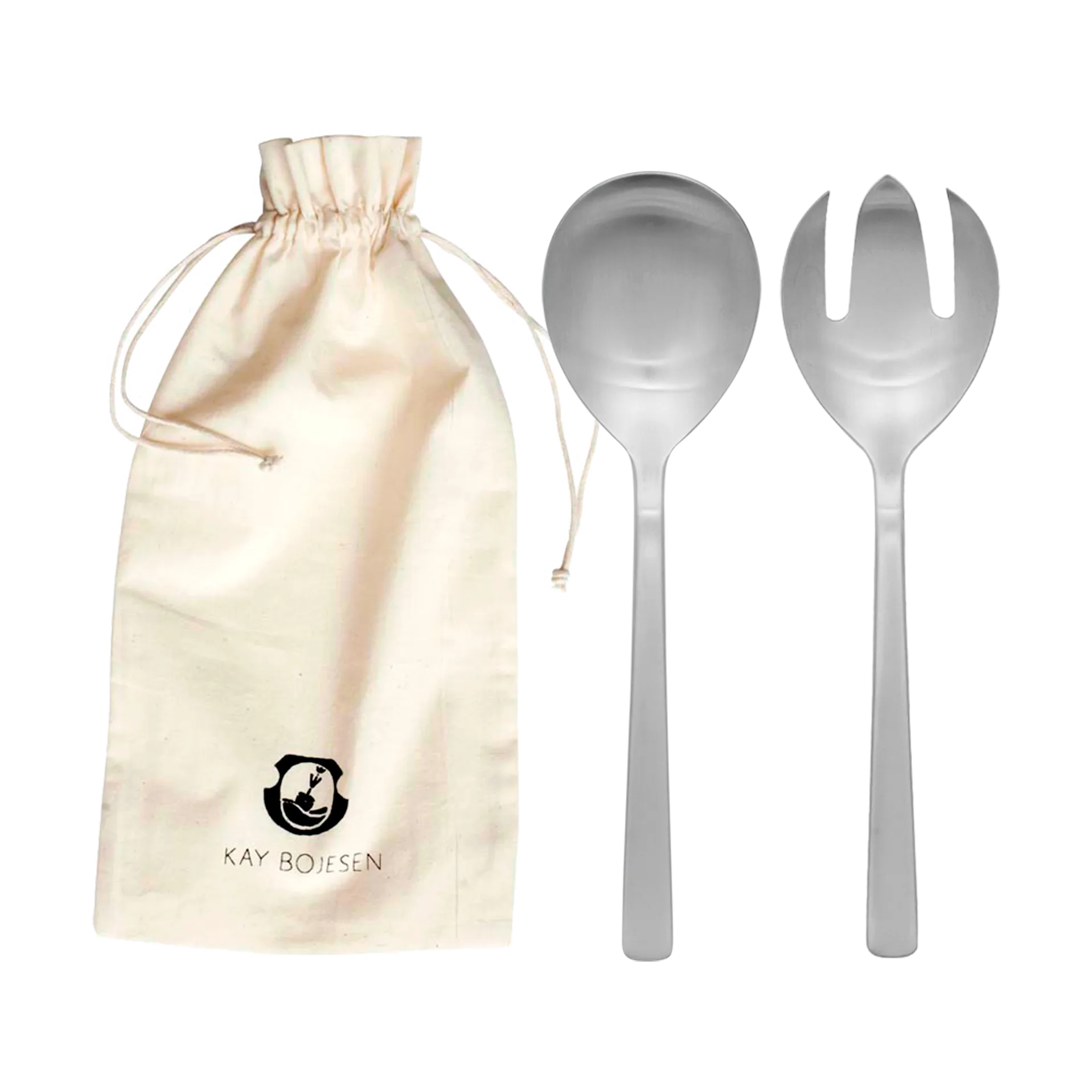 Grand Prix salatbestik 23,5 cm 2 dele, Matte steel Kay Bojesen