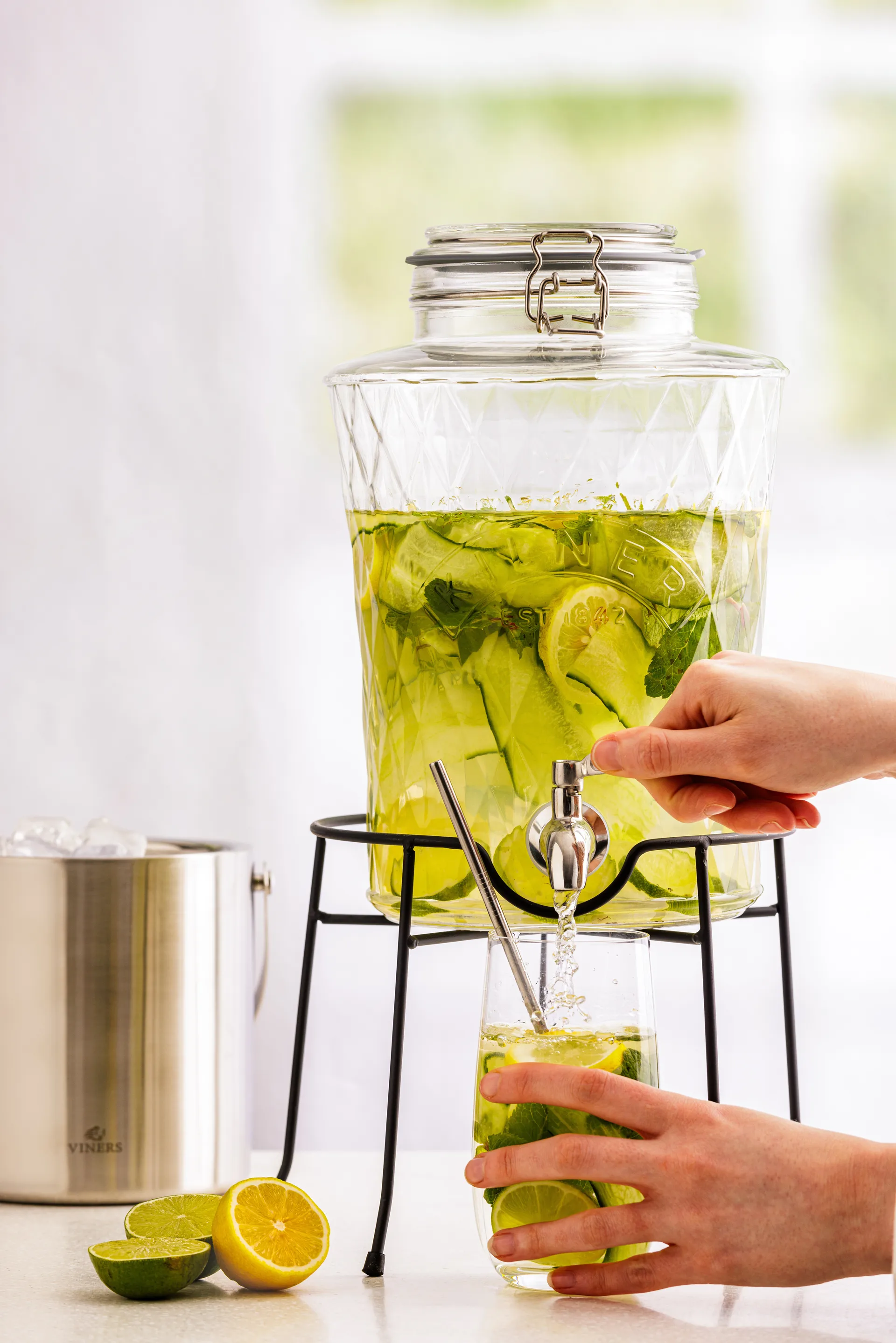 Kilner DIAMANT drikkedispenser med tappehane, Klar, 5 l Kilner
