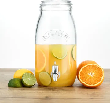 Kilner drikkedispenser med tappehane - Klar, 3 l - Kilner