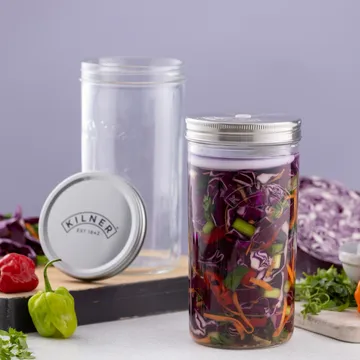 Kilner fermenteringssæt - Klar-rustfrit stål, 1 l - Kilner