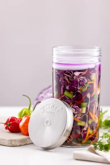 Kilner fermenteringssæt - Klar-rustfrit stål, 1 l - Kilner
