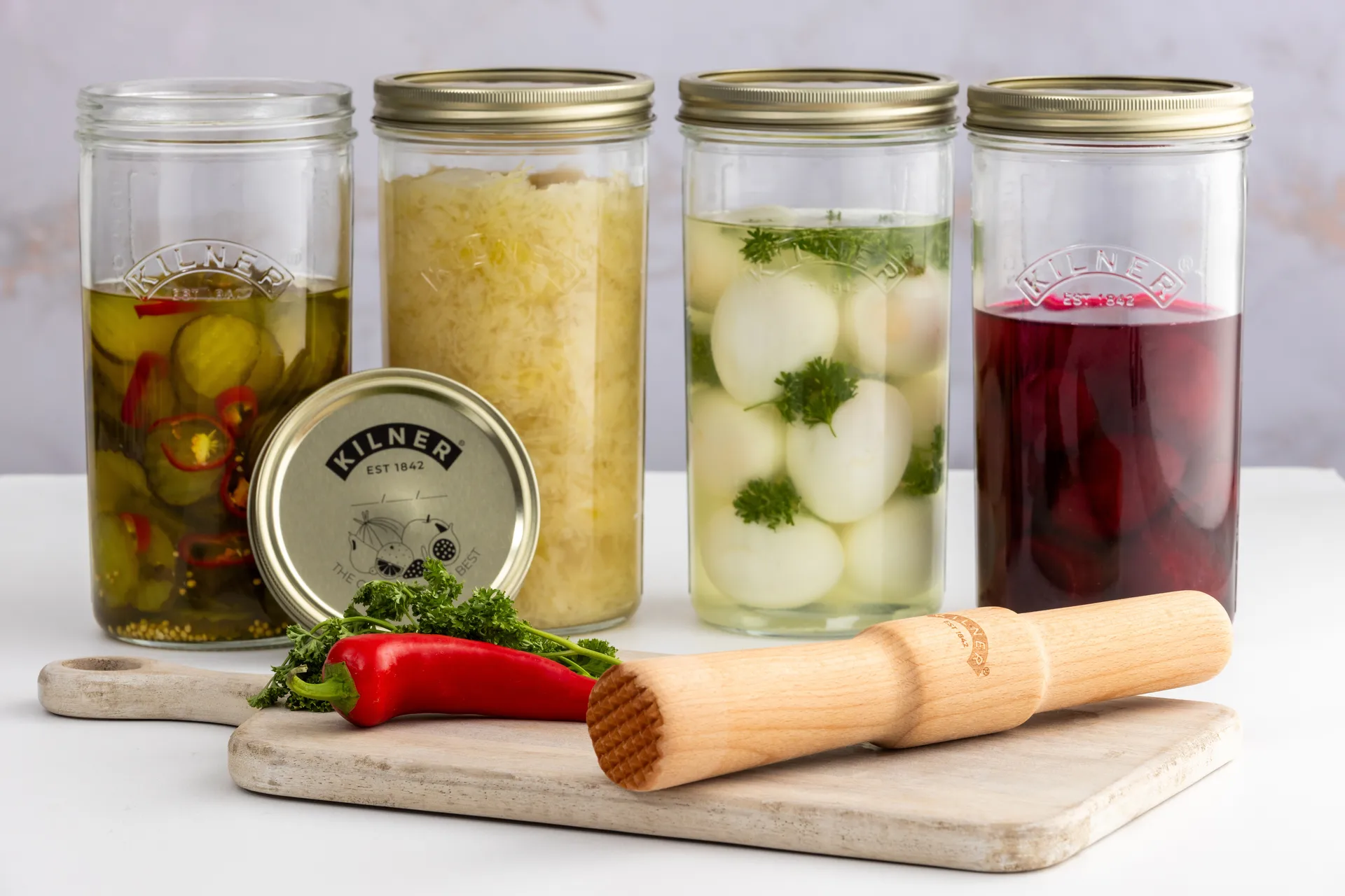 Kilner fermenteringsstampe, Lyst træ Kilner