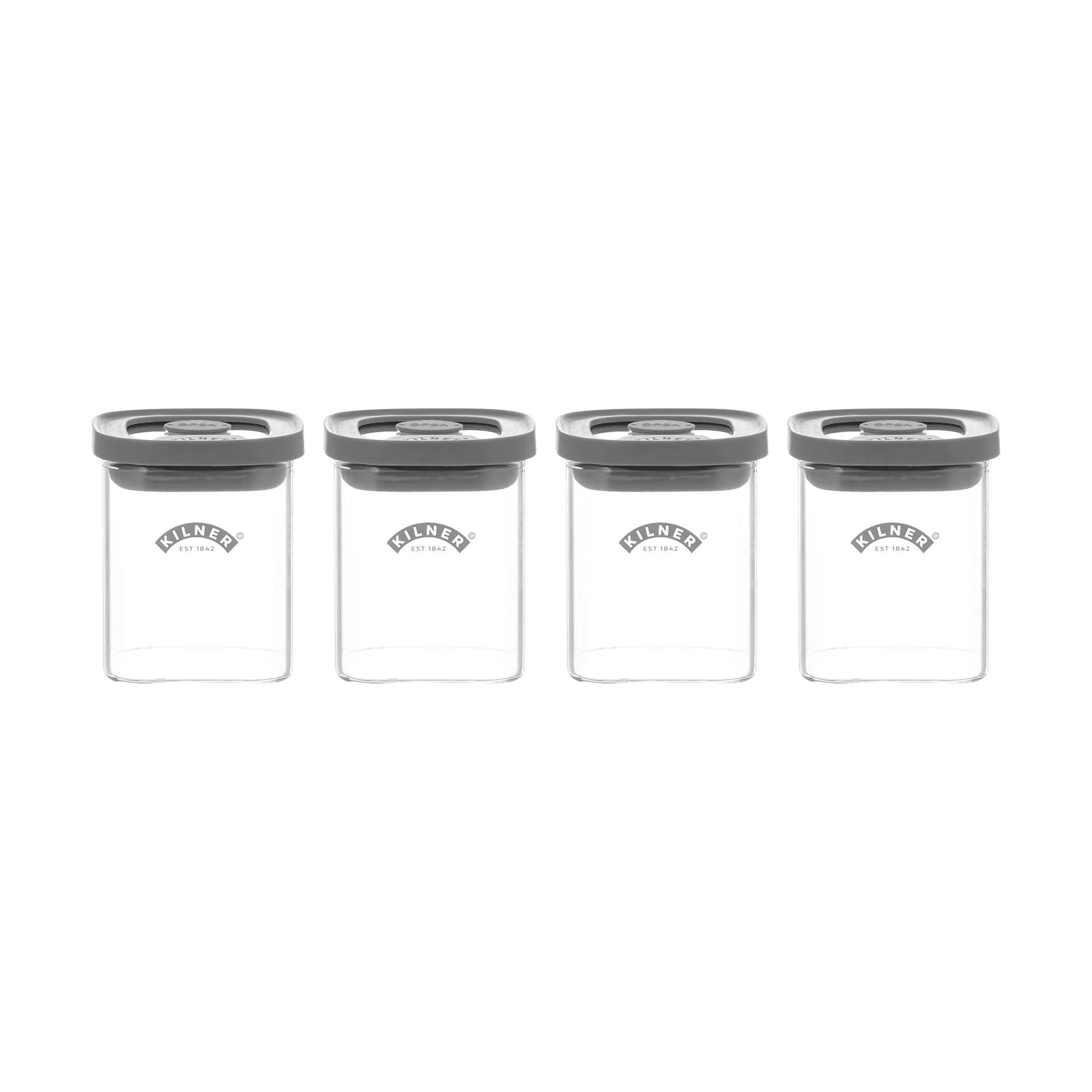 Kilner Kilner FRESH krydderiglas Klar-grå, 4-pak, 160 ml