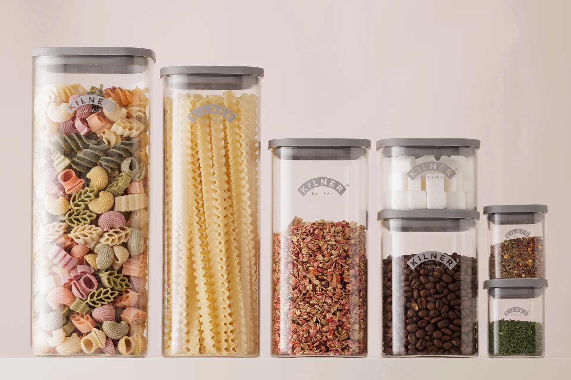 Kilner FRESH opbevaringskrukke, Klar-grå, 1,5 l Kilner