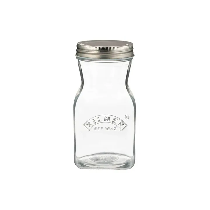 Kilner juice- og sauceflaske - Klar-rustfrit stål, 0,5 l - Kilner