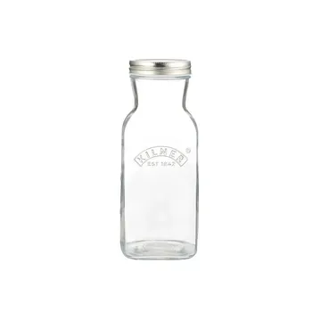 Kilner juice- og sauceflaske - Klar-rustfrit stål, 1 l - Kilner