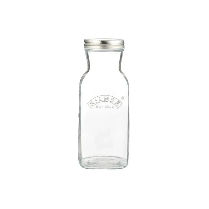 Kilner juice- og sauceflaske - Klar-rustfrit stål, 1 l - Kilner