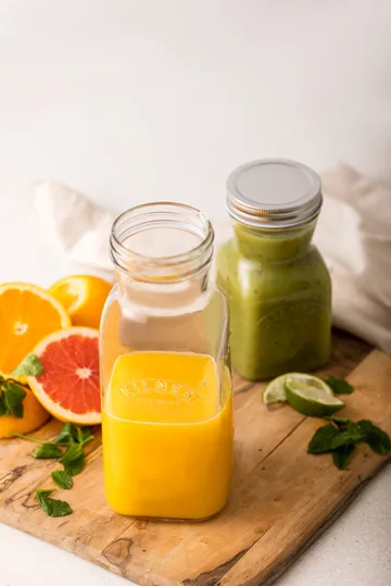 Kilner juice- og sauceflaske - Klar-rustfrit stål, 1 l - Kilner