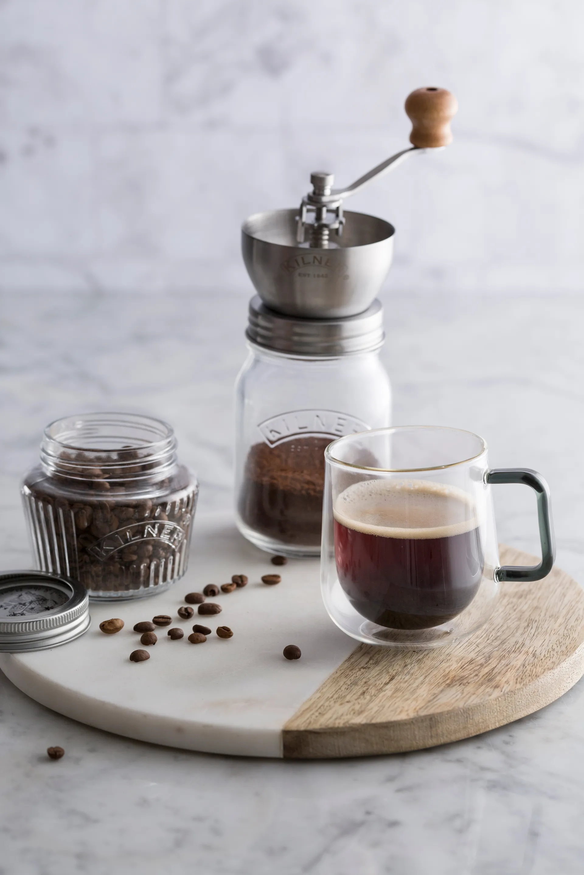 Kilner kaffekværn, Klar-rustfrit stål, 0,5 l Kilner