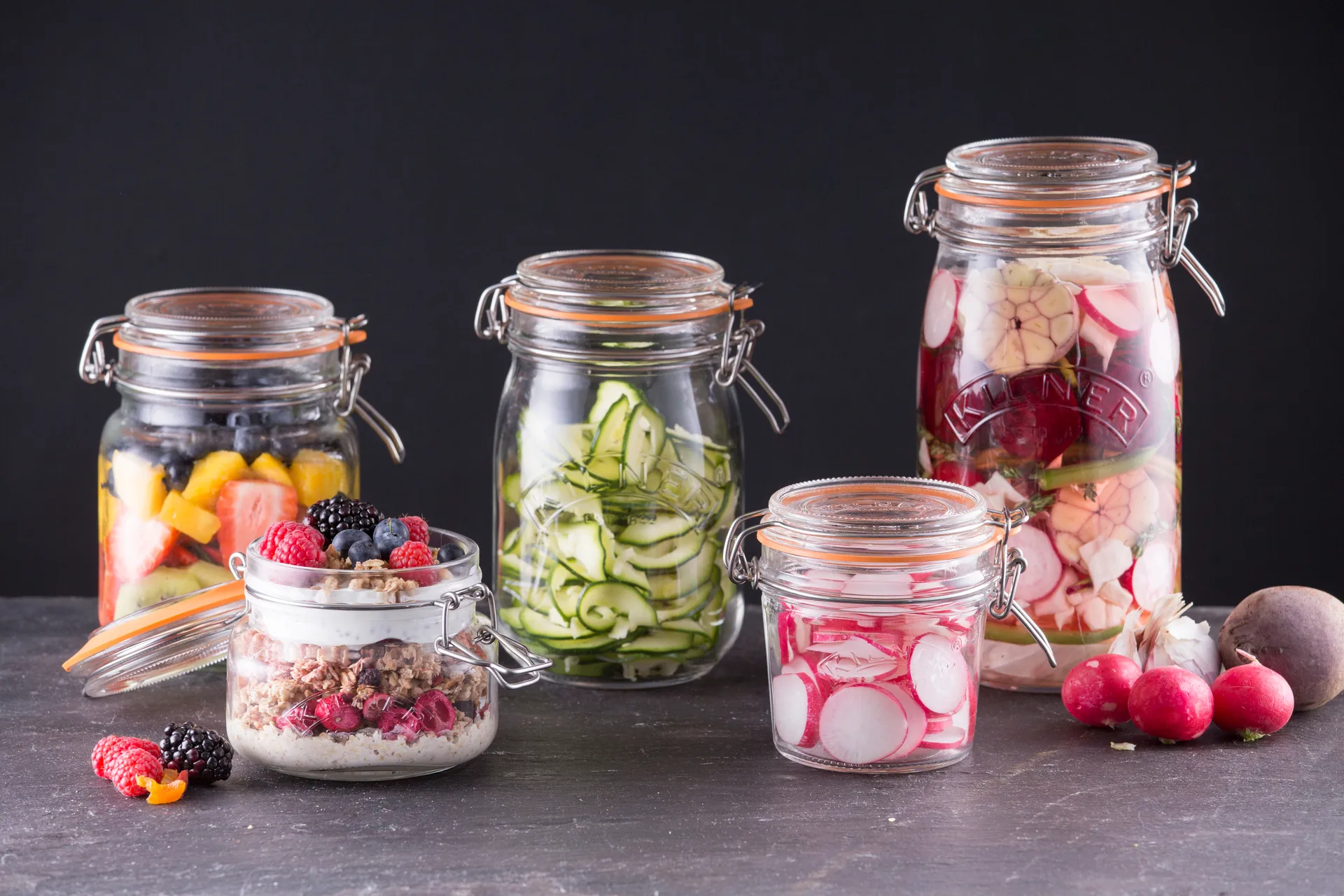 Kilner rund dåse med bøjle, Klar, 2 l Kilner