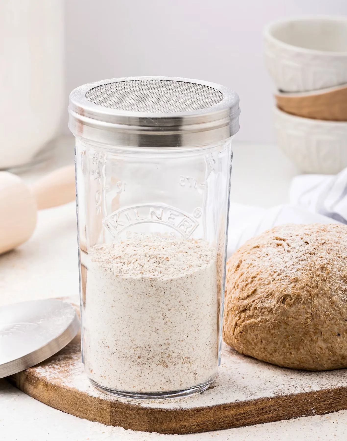Kilner sigtekrukke sæt, Klar-rustfrit stål, 0,5 l Kilner