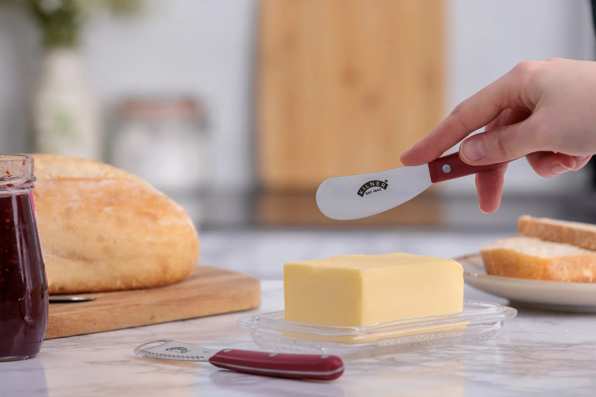 Kilner smørkniv sæt, Rød-rustfrit stål Kilner
