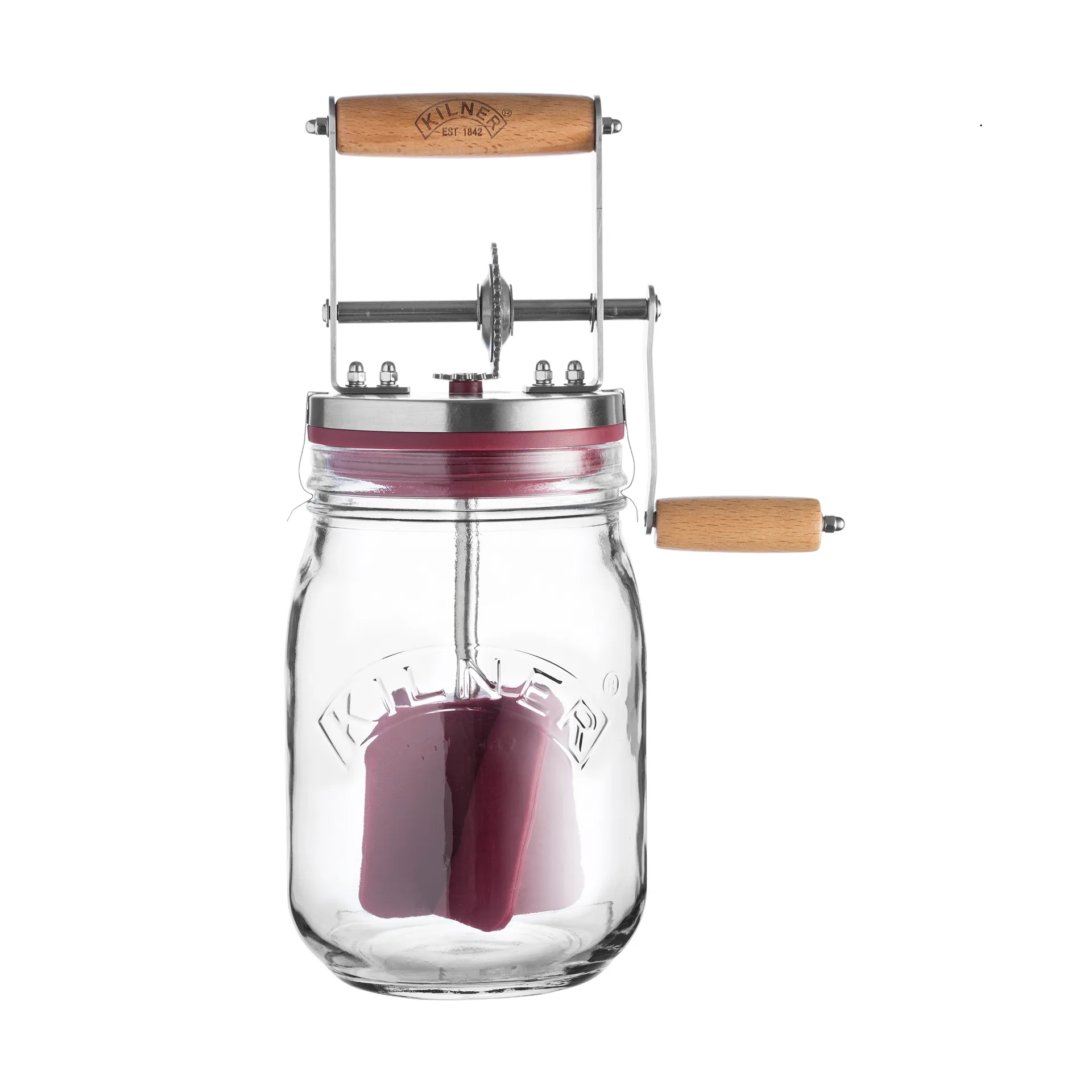 Kilner Kilner smørkærner Klar-rød, 1 l