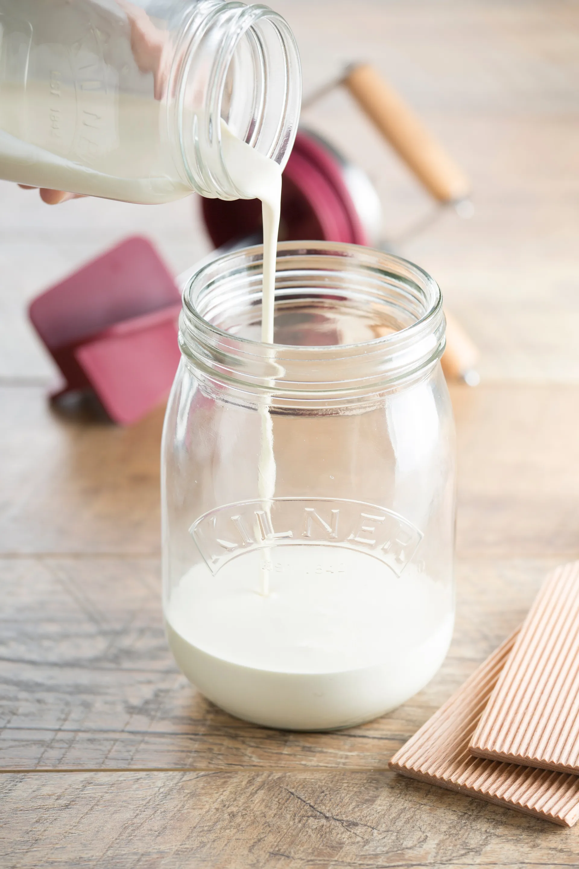 Kilner smørkærner, Klar-rød, 1 l Kilner
