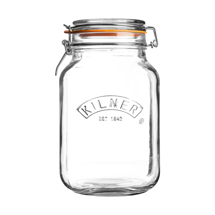 Kilner sylteglas firkantet med bøjle - Klar, 2 l - Kilner