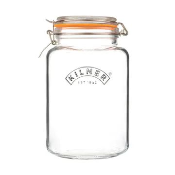 Kilner sylteglas firkantet med bøjle - Klar-rustfrit stål, 3 l - Kilner