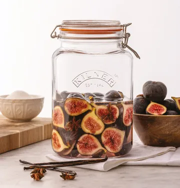 Kilner sylteglas firkantet med bøjle - Klar-rustfrit stål, 3 l - Kilner