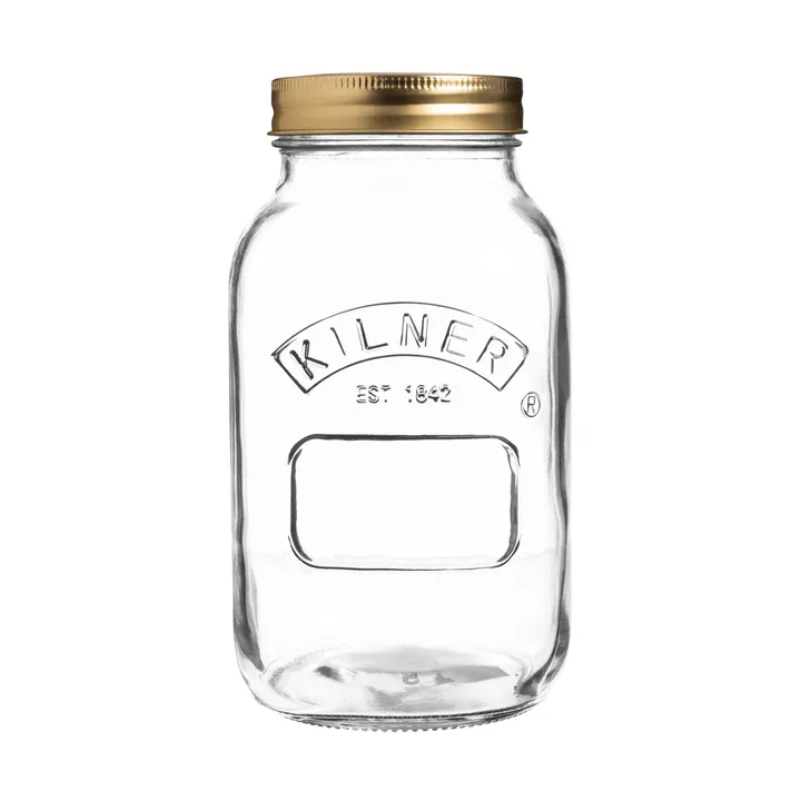 Kilner sylteglas rund - Klar-guld, 1 l - Kilner