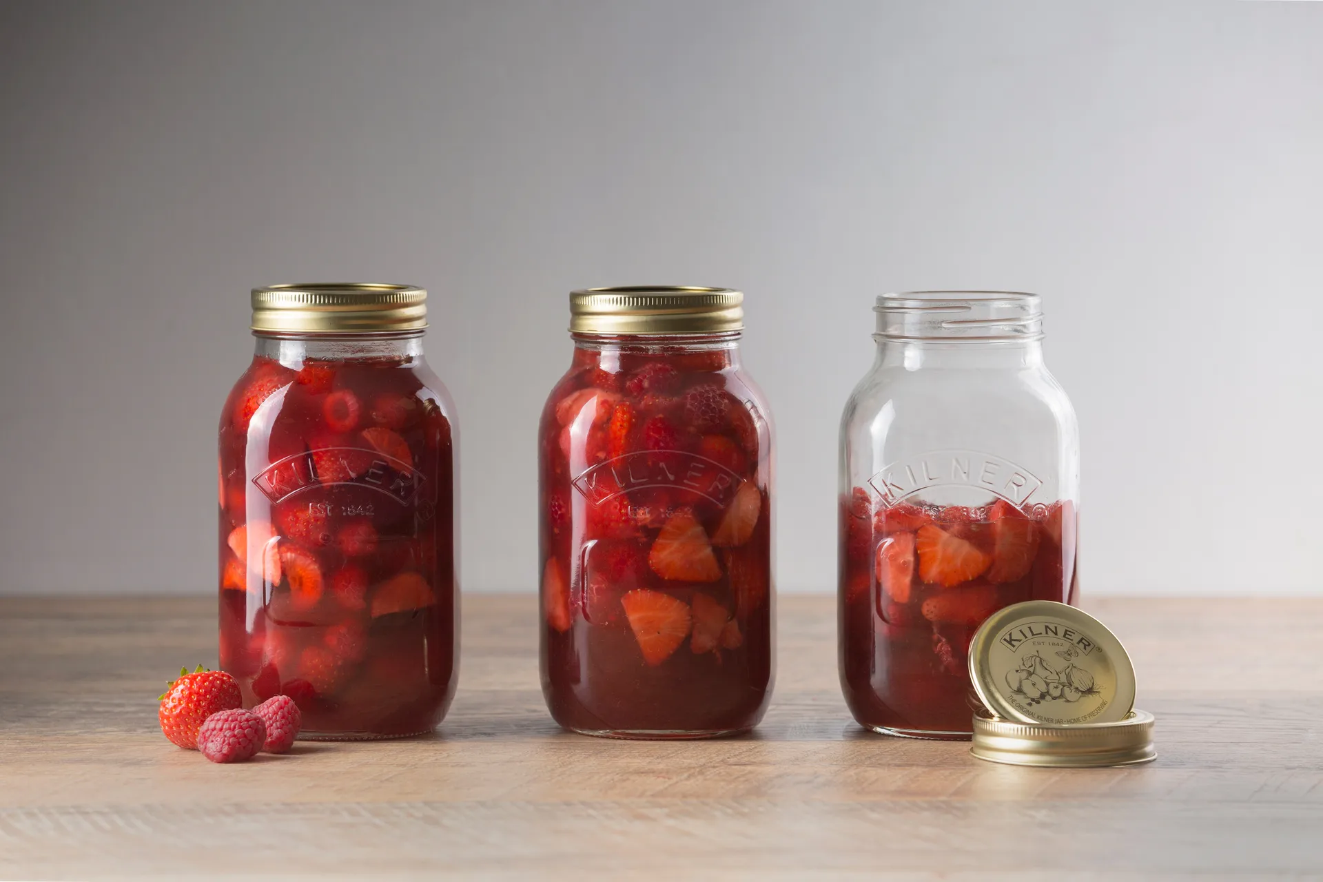 Kilner sylteglas rund, Klar-guld, 1 l Kilner