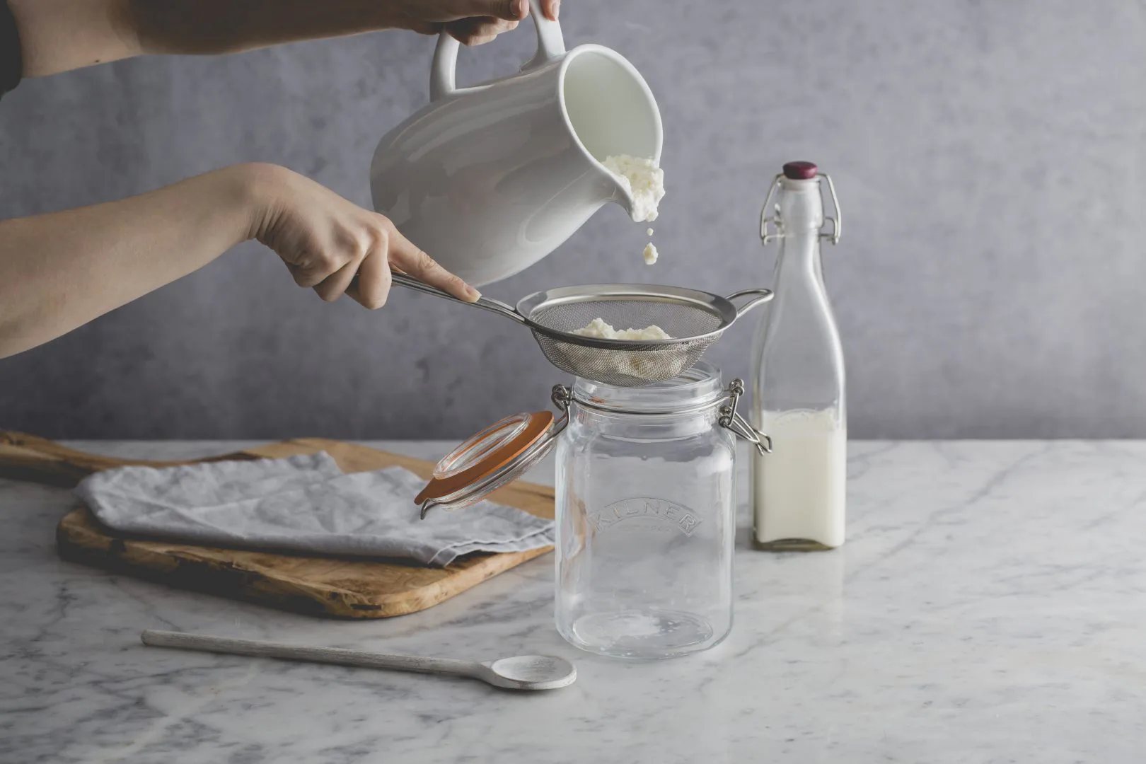 Kilner sylteglas rund, Klar-guld, 1 l Kilner