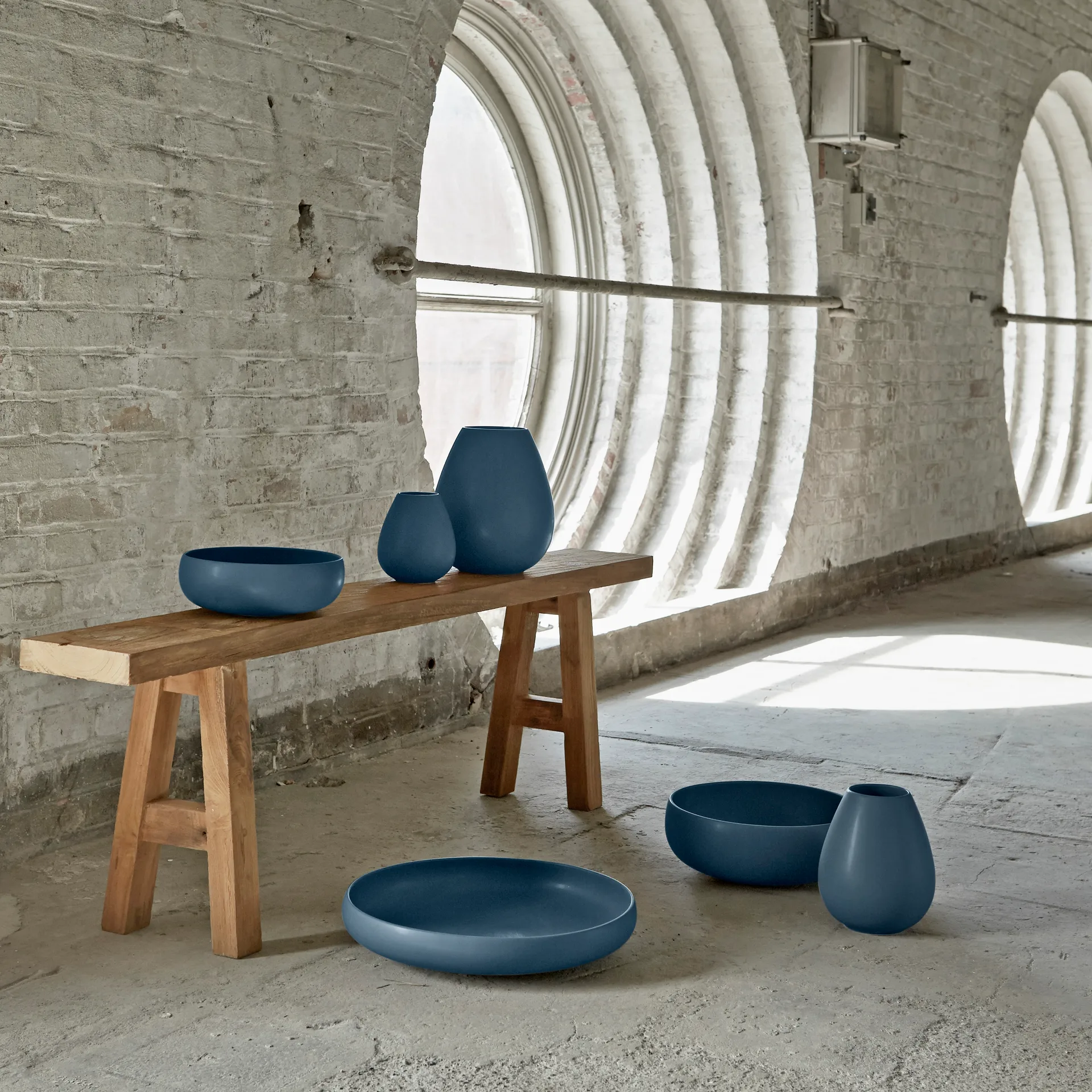 Earth skål 30 cm, Blå Knabstrup Keramik