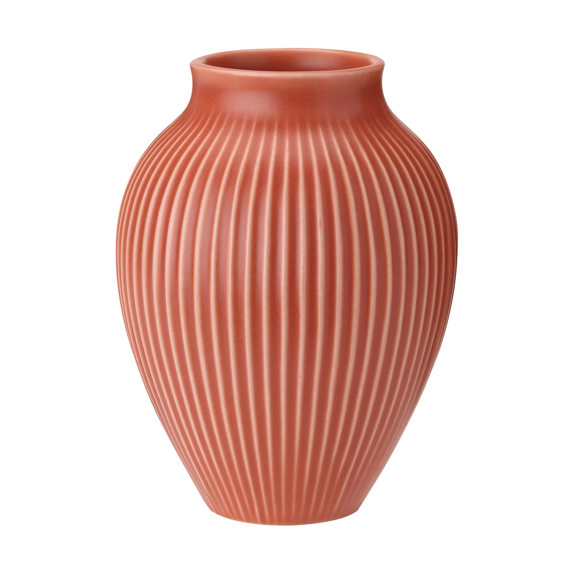 Knabstrup vase riflet 12,5 cm, Coral Knabstrup Keramik