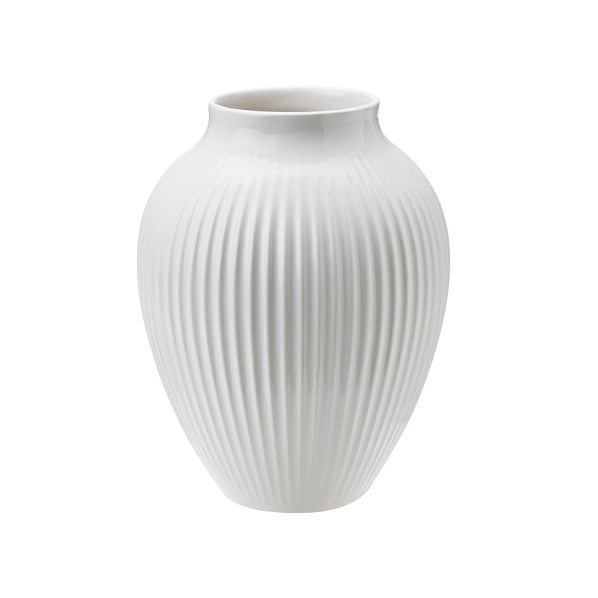 Knabstrup Keramik Knabstrup vase riflet 12,5 cm Hvid