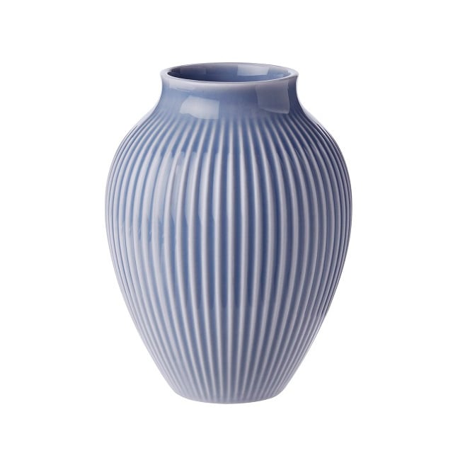 Knabstrup Keramik Knabstrup vase riflet 12,5 cm Lavendelblå