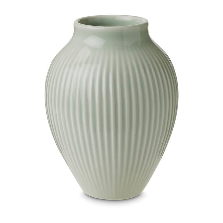 Knabstrup vase riflet 12,5 cm, Mintgrøn Knabstrup Keramik