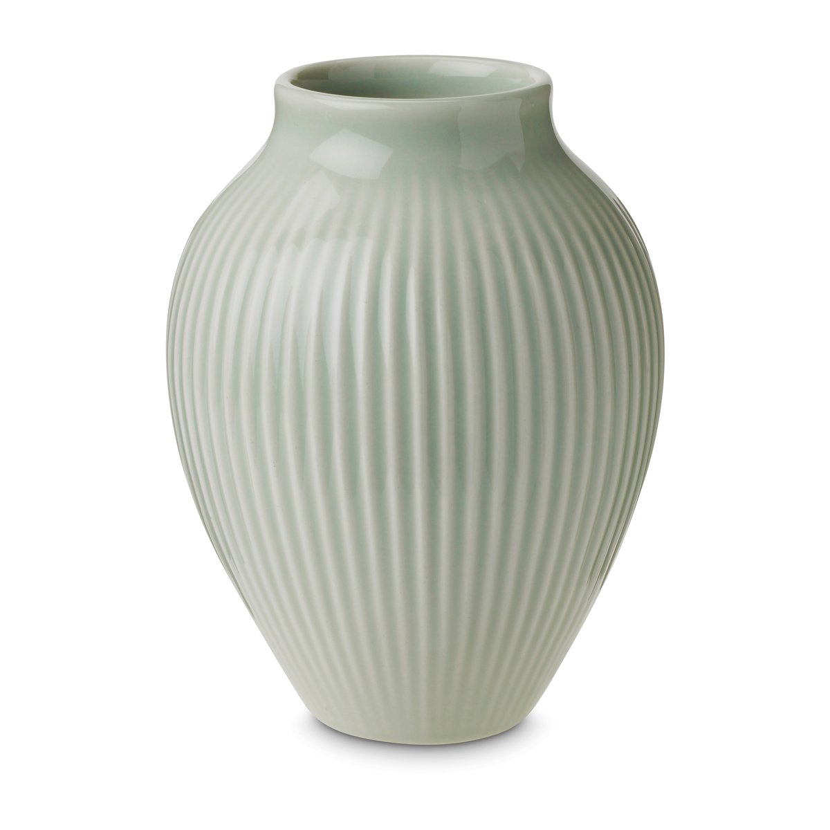 Knabstrup Keramik Knabstrup vase riflet 12,5 cm Mintgrøn