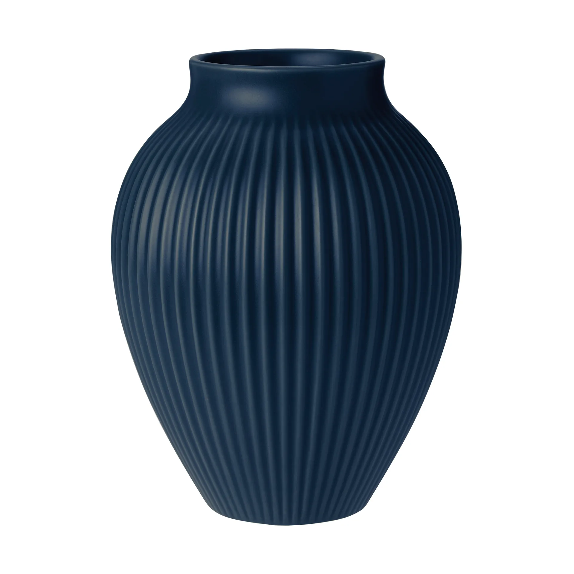 Knabstrup Keramik Knabstrup vase riflet 20 cm Dark blue