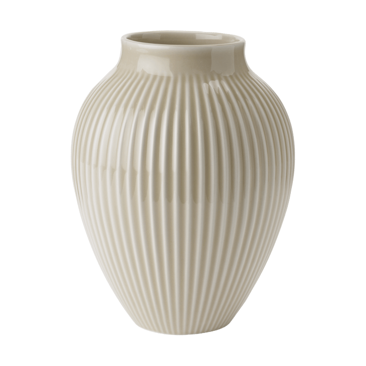Knabstrup vase riflet 20 cm, Ripple sand Knabstrup Keramik
