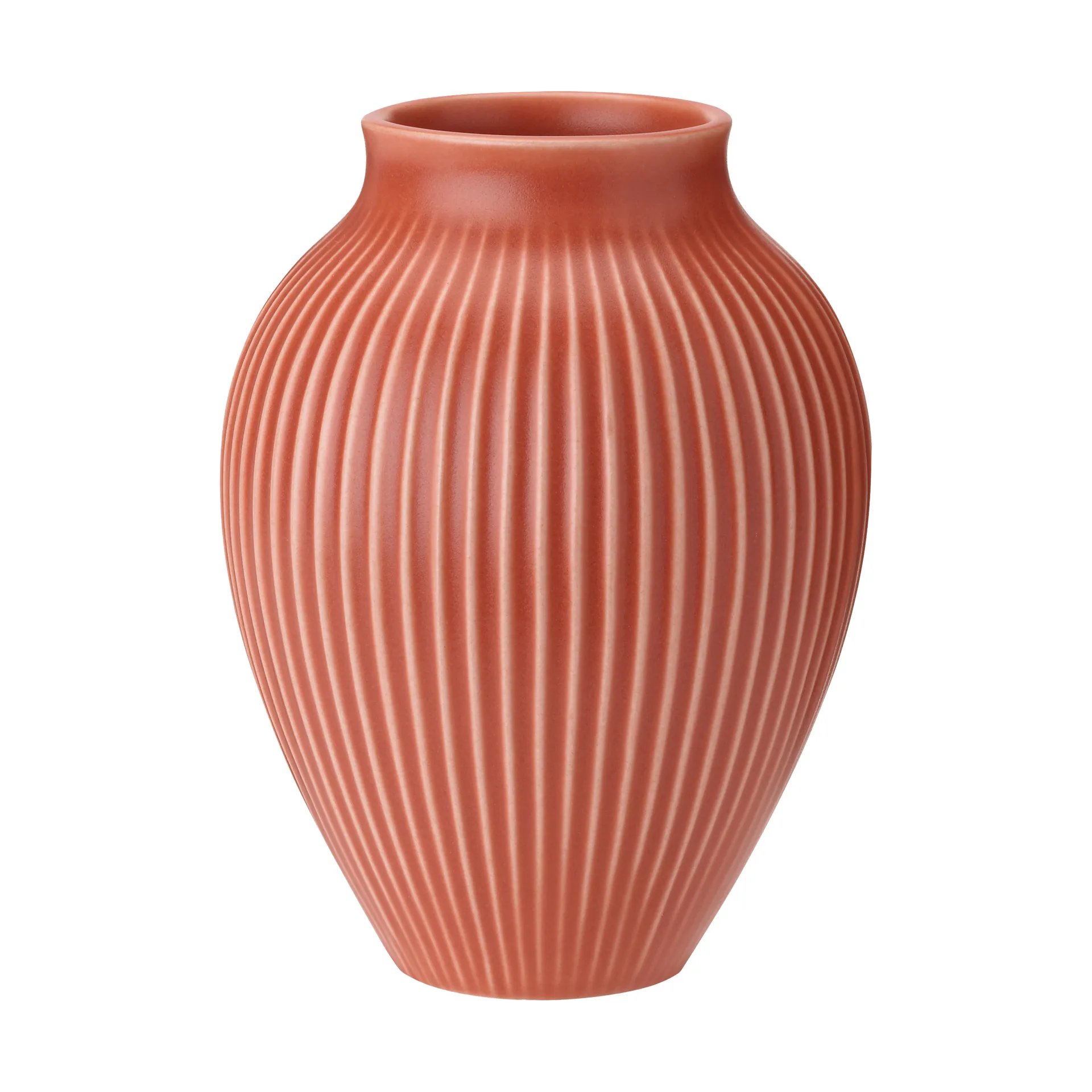 Knabstrup vase riflet 27 cm, Coral Knabstrup Keramik