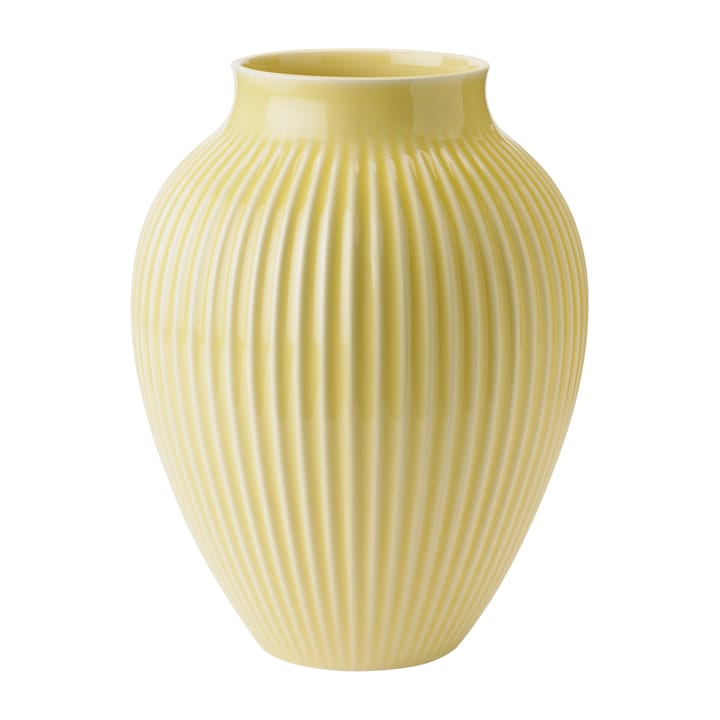 Knabstrup vase riflet 27 cm, Gul Knabstrup Keramik