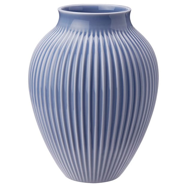 Knabstrup vase riflet 27 cm, Lavendelblå Knabstrup Keramik